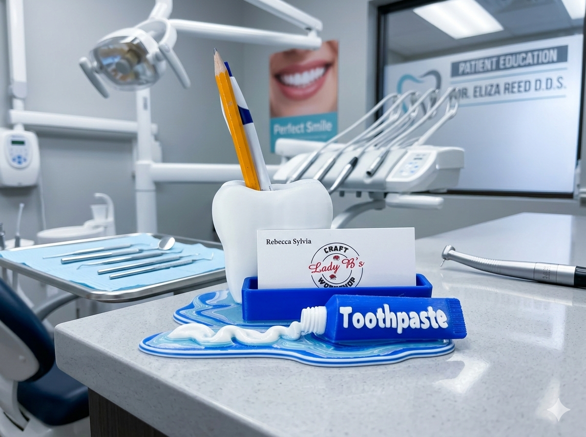 Custom Dental Business Card Holder – Personalized Dentist Desk Decor