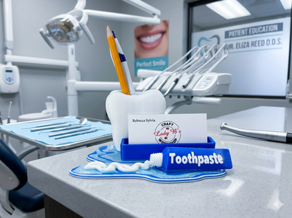 Custom Dental Business Card Holder – Personalized Dentist Desk Decor