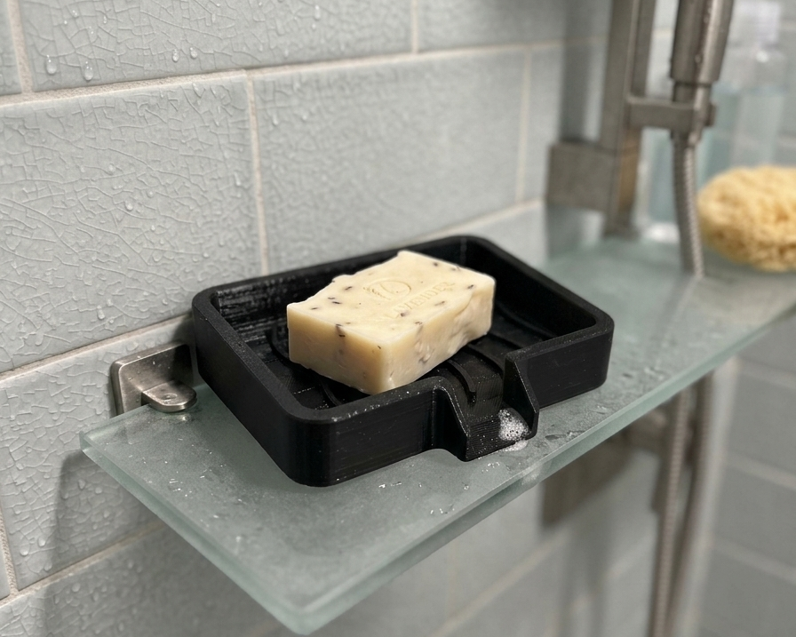 3D Printed Soap & Sponge Holder with Drain – PETG Kitchen Organizer (2 Sizes Included)
